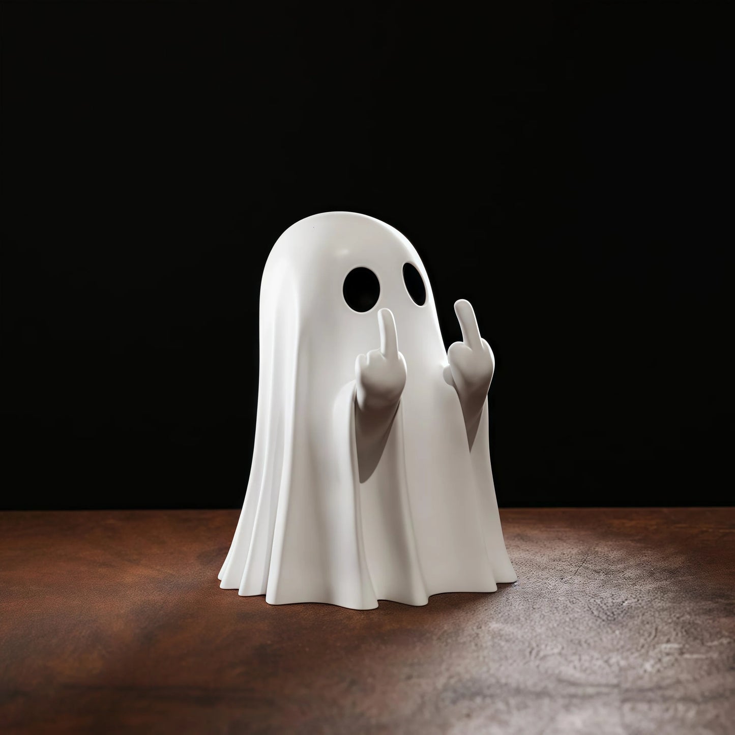 Fantasma rebelde sacando el dedo