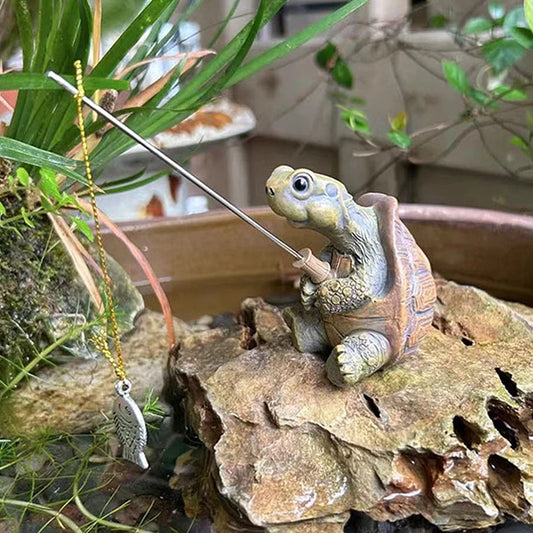 Figura de tortuga pescadora – Un toque simpático para tu jardín 🌿