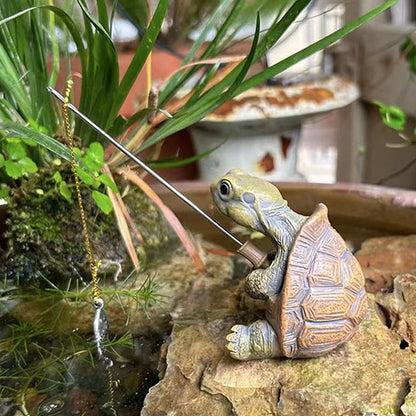 Figura de tortuga pescadora – Un toque simpático para tu jardín 🌿