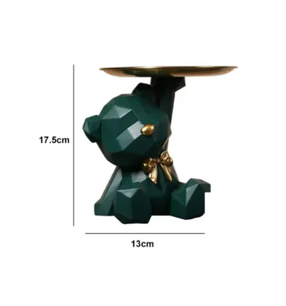 Bandeja geométrica Kawaii de oso y mariposa – Decoración y estilo en tu hogar