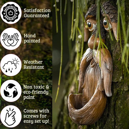 Comedero para pájaros “Cara de Árbol” – Dale vida y magia a tu jardín 🐦