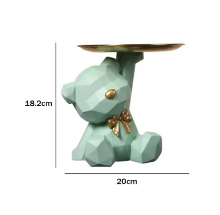 Bandeja geométrica Kawaii de oso y mariposa – Decoración y estilo en tu hogar