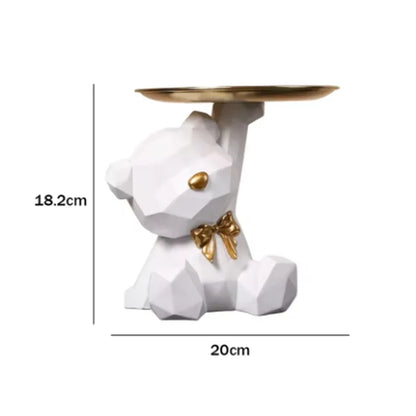 Bandeja geométrica Kawaii de oso y mariposa – Decoración y estilo en tu hogar
